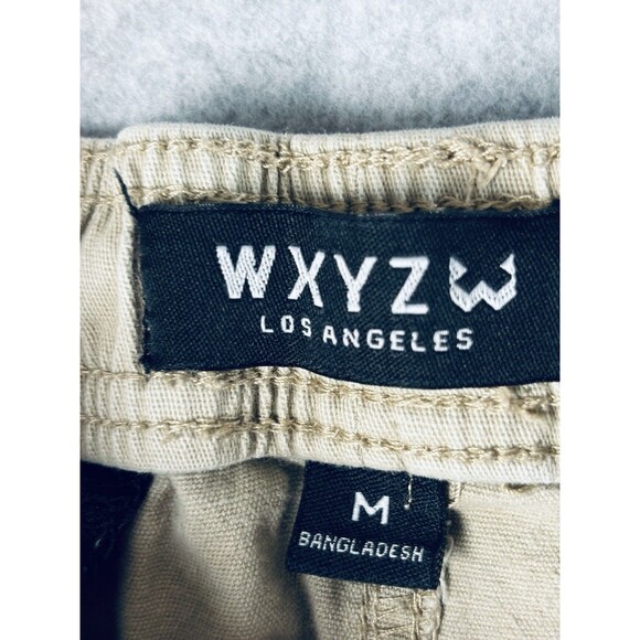 WXYZ Cargo Pants Tan Youth Size Medium - Zippers Pockets Elastic Waist - Picture 2 of 10